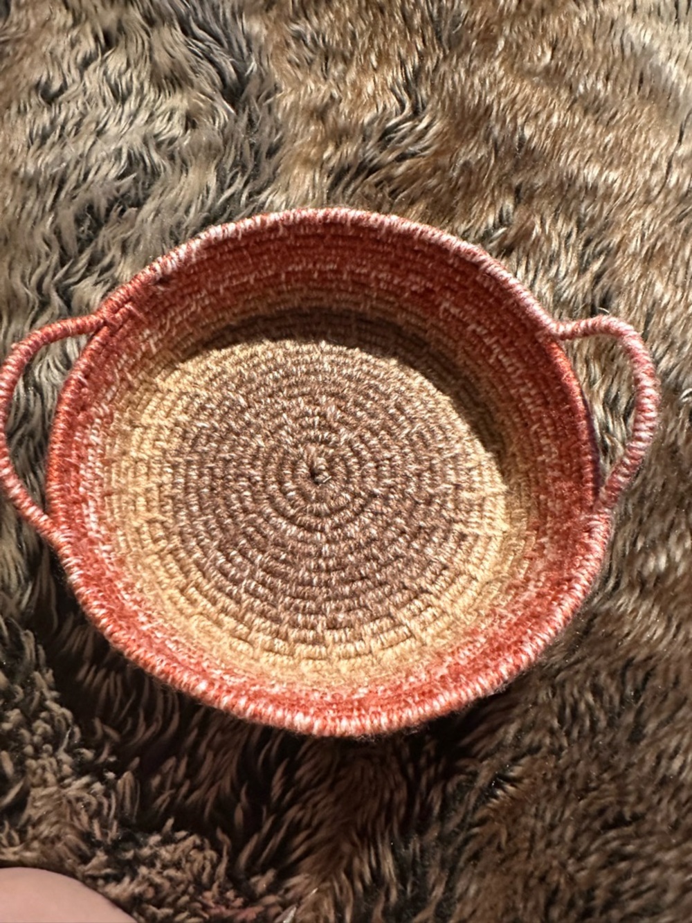 Proceeds go to NICU at MFCH❤️ Handcrafted Earth tone boho Coil Basket w/handles.